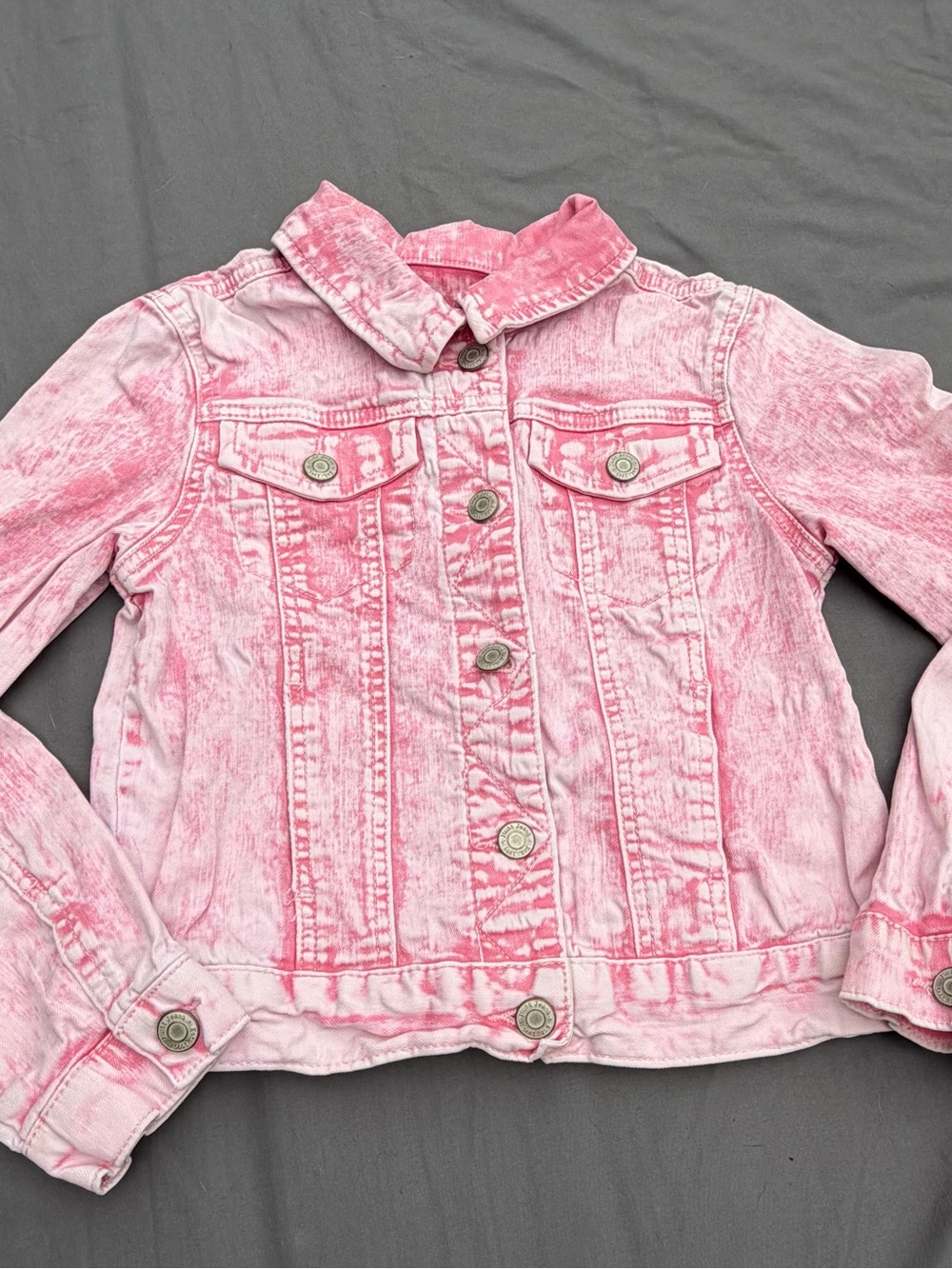 Mudd Kids Pink Acid-Wash Denim Jacket